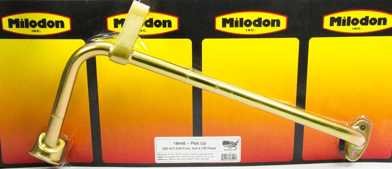 Milodon 18445 - Oil Pump Pickup - Off-Road - Bolt-On - 10 in Deep Pan - Ford FE-Series - Each