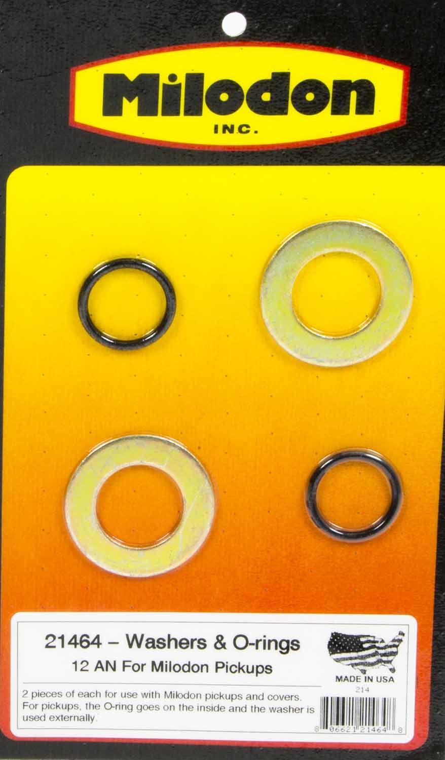 Milodon 21464 - 12an Large Washers & O-Rings (2-Each) Milodon 21464 - 12an Large Washers & O-Rings (2-Each)