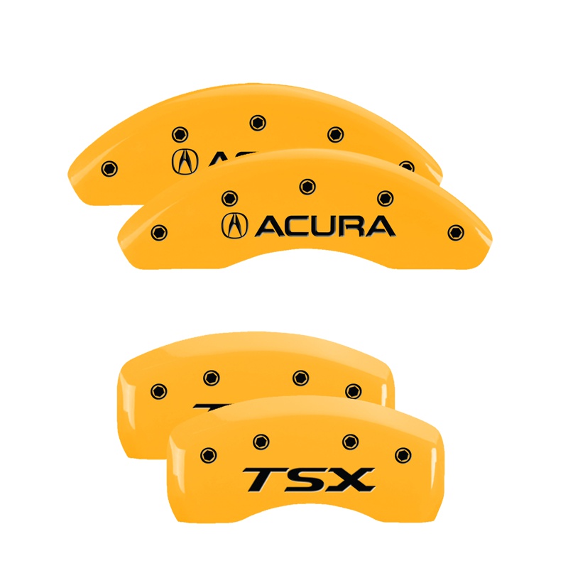 MGP 39004STSXYL - 4 Caliper Covers Engraved Front Acura Rear TSX Yellow Finish Black Char 2005 Acura TSX MGP 39004STSXYL - 4 Caliper Covers Engraved Front Acura Rear TSX Yellow Finish Black Char 2005 Acura TSX