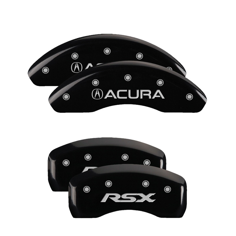 MGP 39003SRSXBK - 4 Caliper Covers Engraved Front Acura Engraved Rear RSX Black finish silver ch MGP 39003SRSXBK - 4 Caliper Covers Engraved Front Acura Engraved Rear RSX Black finish silver ch