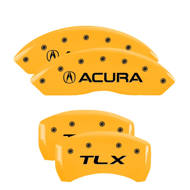MGP 39018STLXYL - 4 Caliper Covers Engraved Front Acura Engraved Rear TLX Yellow finish black ch MGP 39018STLXYL - 4 Caliper Covers Engraved Front Acura Engraved Rear TLX Yellow finish black ch