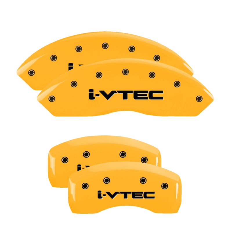 MGP 39022SIVTYL - 4 Caliper Covers Engraved Front & Rear I-Vtec Yellow Finish Black Char 2017 Acura RDX MGP 39022SIVTYL - 4 Caliper Covers Engraved Front & Rear I-Vtec Yellow Finish Black Char 2017 Acura RDX
