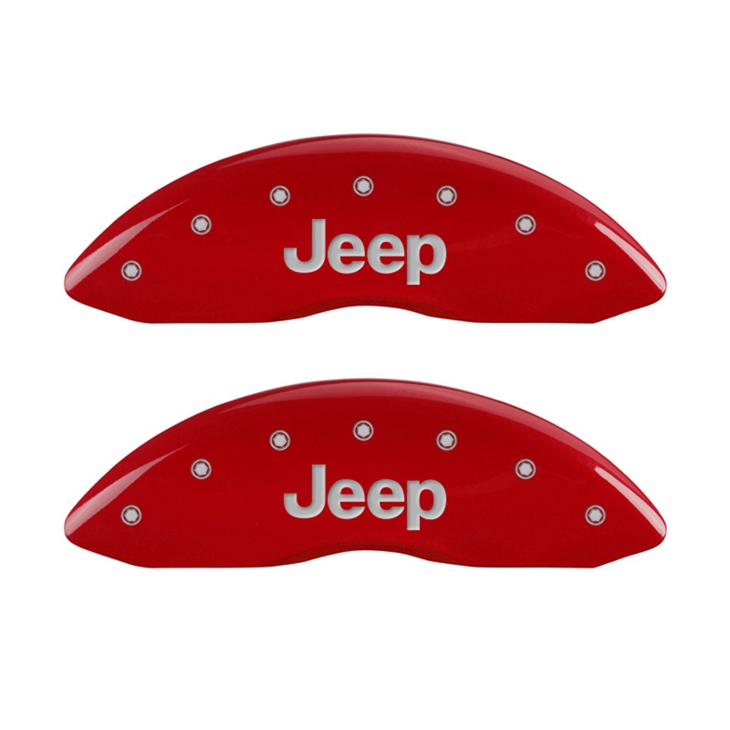 MGP 42011FJEPRD - Front set 2 Caliper Covers Engraved Front JEEP Red finish silver ch MGP 42011FJEPRD - Front set 2 Caliper Covers Engraved Front JEEP Red finish silver ch
