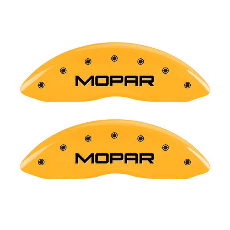MGP 42011FMOPYL - Front set 2 Caliper Covers Engraved Front MOPAR Yellow finish black ch MGP 42011FMOPYL - Front set 2 Caliper Covers Engraved Front MOPAR Yellow finish black ch