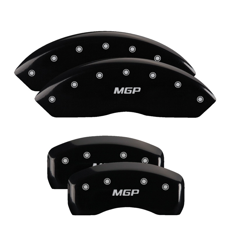 MGP 54014SMGPBK - Set of 4 caliper covers, Engraved Front and Rear: , Black powder coat finish