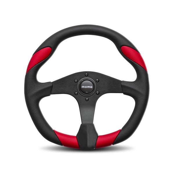 MOMO QRK35BK0R - Quark Steering Wheel 350 mm - Black Poly/Black Spokes/Red Inserts MOMO QRK35BK0R - Quark Steering Wheel 350 mm - Black Poly/Black Spokes/Red Inserts