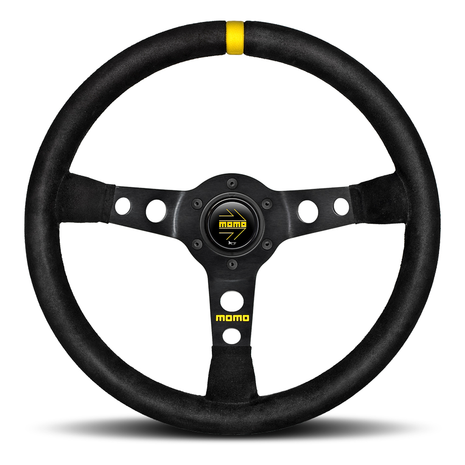 MOMO R1909/35S - MOD78 Steering Wheel 350 mm -  Black Suede/Black Spokes