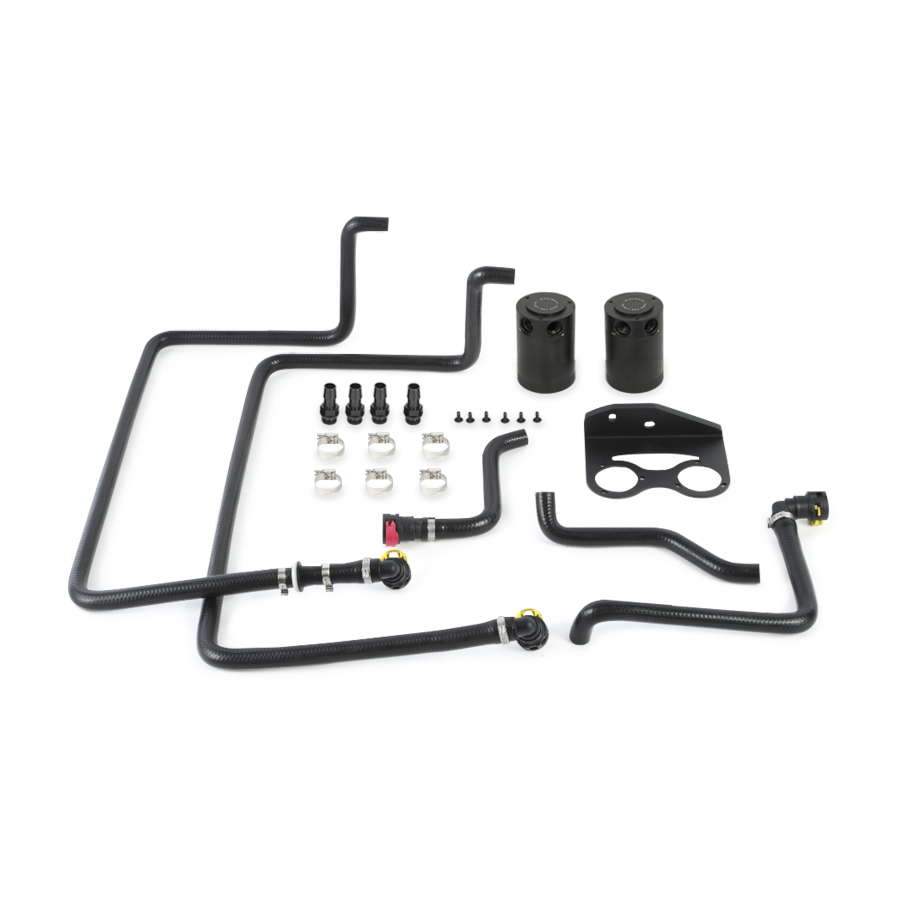 Mishimoto MMBCC-F35T-15SBE - 15-16 Ford F-150 EcoBoost 3.5L Baffled Oil Catch Can Kit - Black