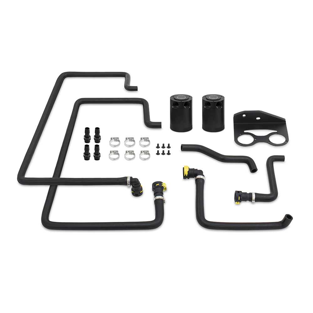 Mishimoto MMBCC-F27T-18SBE - 18+ Ford F-150 2.7L EcoBoost Baffled Oil Catch Can Kit - Clear