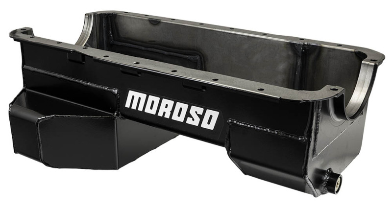 Moroso 20534 - Ford 351W (w/Rear Sump & Billet End Seals) Road Race Baffled Wet Sump 7qt 7.5in Steel Oil Pan