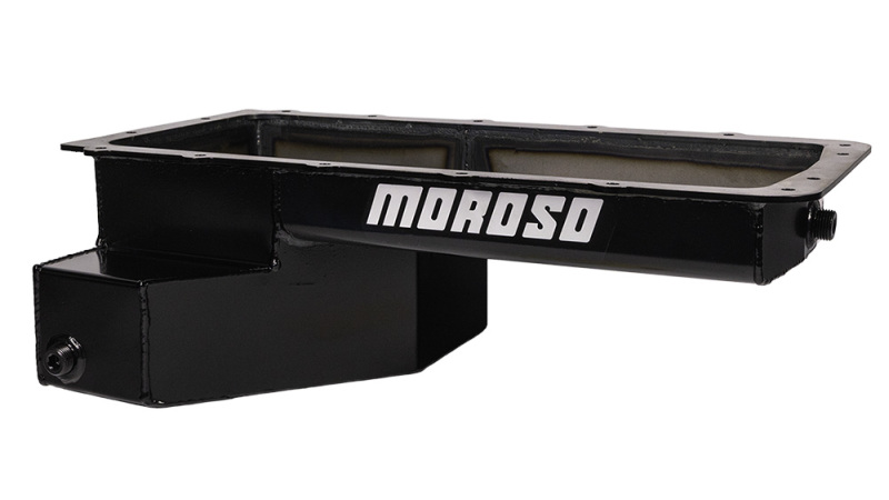 Moroso 20571 - Ford 5.0 Coyote (w/Rear Sump) Road Race Baffled Wet Sump 9qt 6-5/8in Steel Oil Pan Moroso 20571 - Ford 5.0 Coyote (w/Rear Sump) Road Race Baffled Wet Sump 9qt 6-5/8in Steel Oil Pan