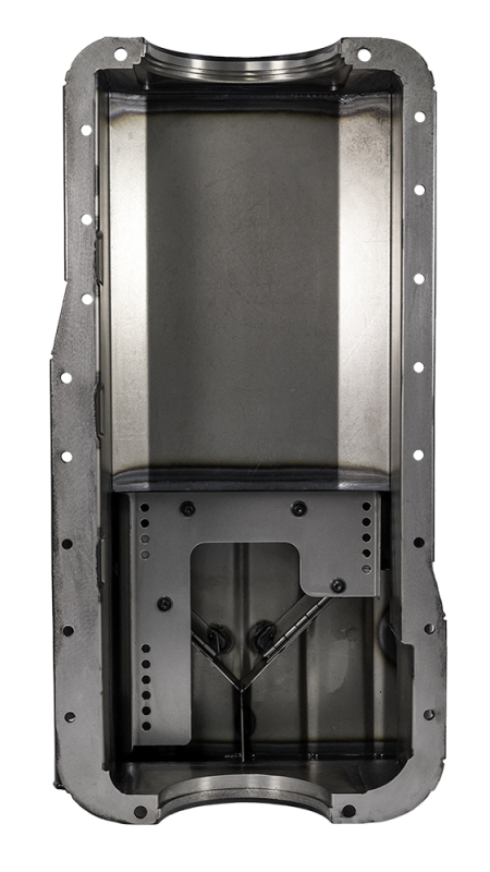 Moroso 20536 - Ford 351W (w/Front Sump & Billet End Seals) Road Race Baffled Wet Sump 7qt 8in Steel Oil Pan