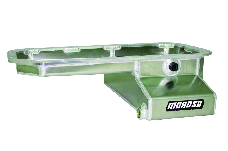 Moroso 20937 - Toyota 2RZFE/3RZFE Kicked Out w/-16An Pick Up Wet Sump 5qt 5.5in Aluminum Oil Pan