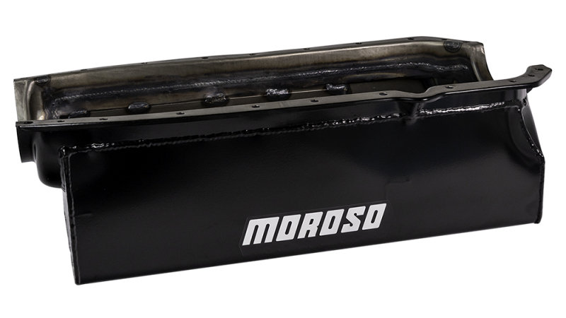 Moroso 21631 - 65-Up Oldsmobile V-8 (330-455) Marine Stroker Box Sump Flat Bottom 10qt 7.25in Steel Oil Pan