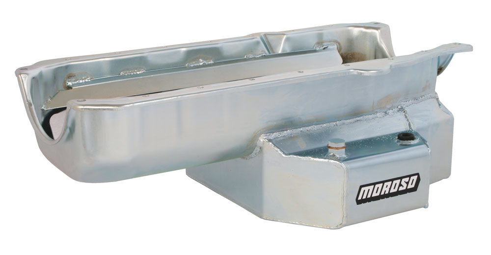 Moroso 21319 - 86-Up Chevrolet Small Block (w/1 Piece Rear Main Seal) Wet Sump 7qt 7-1/8in Steel Oil Pan Moroso 21319 - 86-Up Chevrolet Small Block (w/1 Piece Rear Main Seal) Wet Sump 7qt 7-1/8in Steel Oil Pan