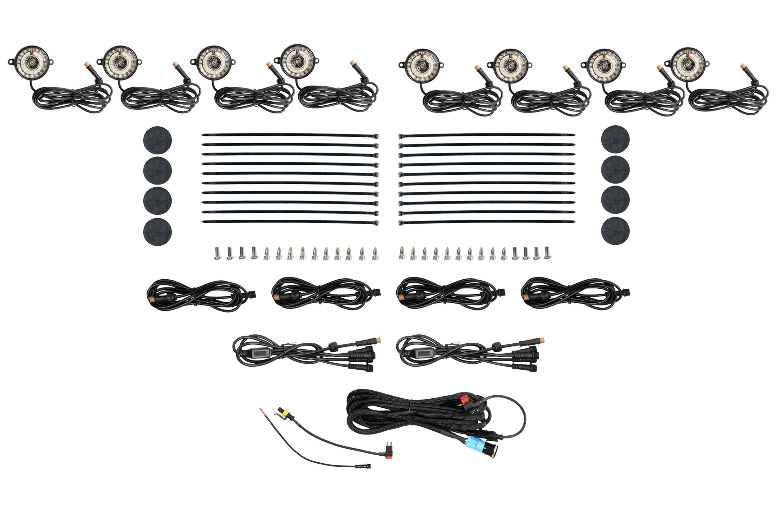 Morimoto XRL15 - Rock Light Kit: White LED / 8 Pack