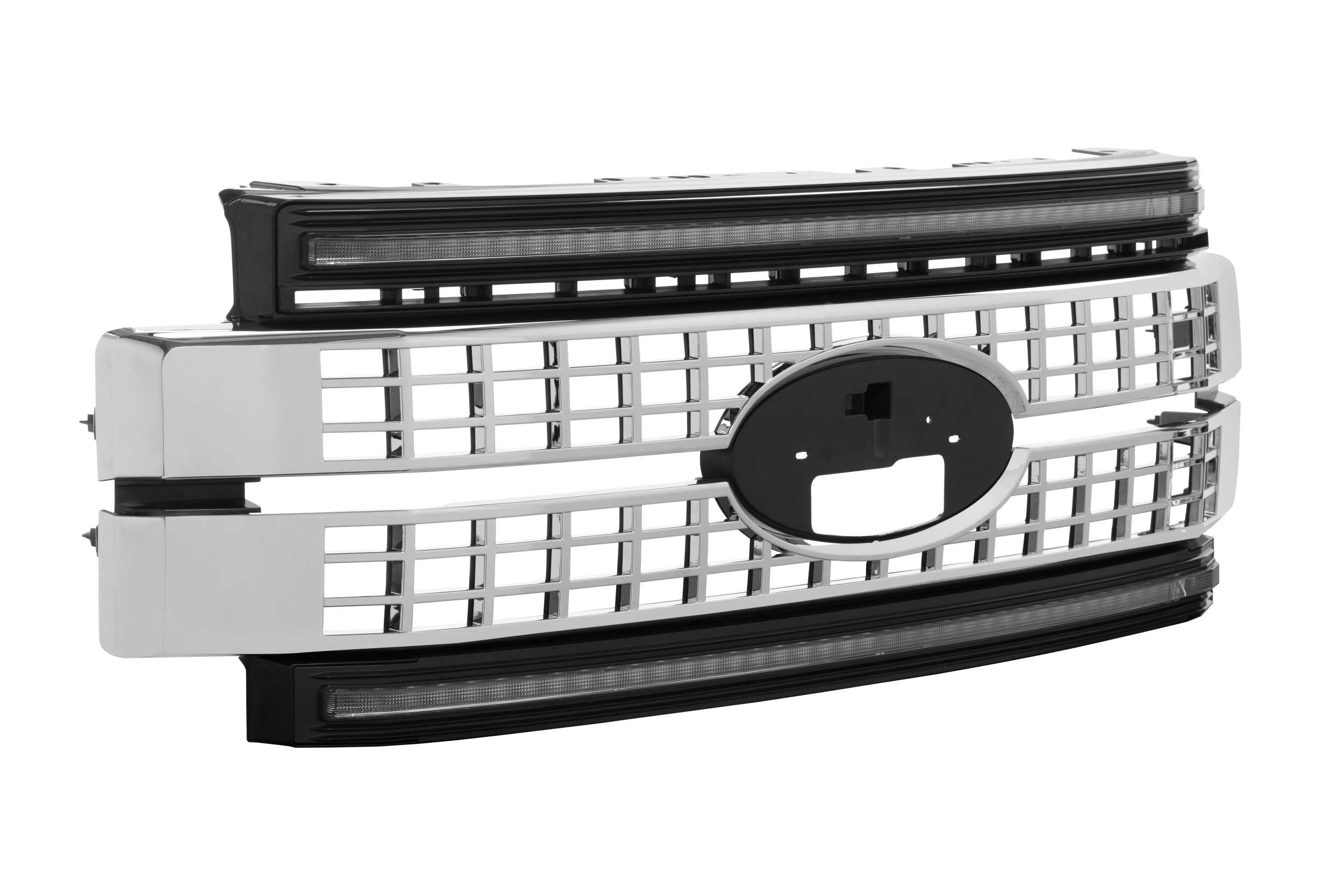 Morimoto XBG08 - XBG LED Grille: Ford Super Duty (17-19) (Chrome Finish / Amber DRL)