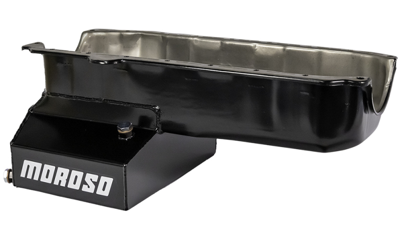 Moroso 21308 - Pre-85 Chevrolet Small Block (w/Passenger Side Dipstick) Wet Sump 7qt 8in Steel Oil Pan - Blk Moroso 21308 - Pre-85 Chevrolet Small Block (w/Passenger Side Dipstick) Wet Sump 7qt 8in Steel Oil Pan - Blk