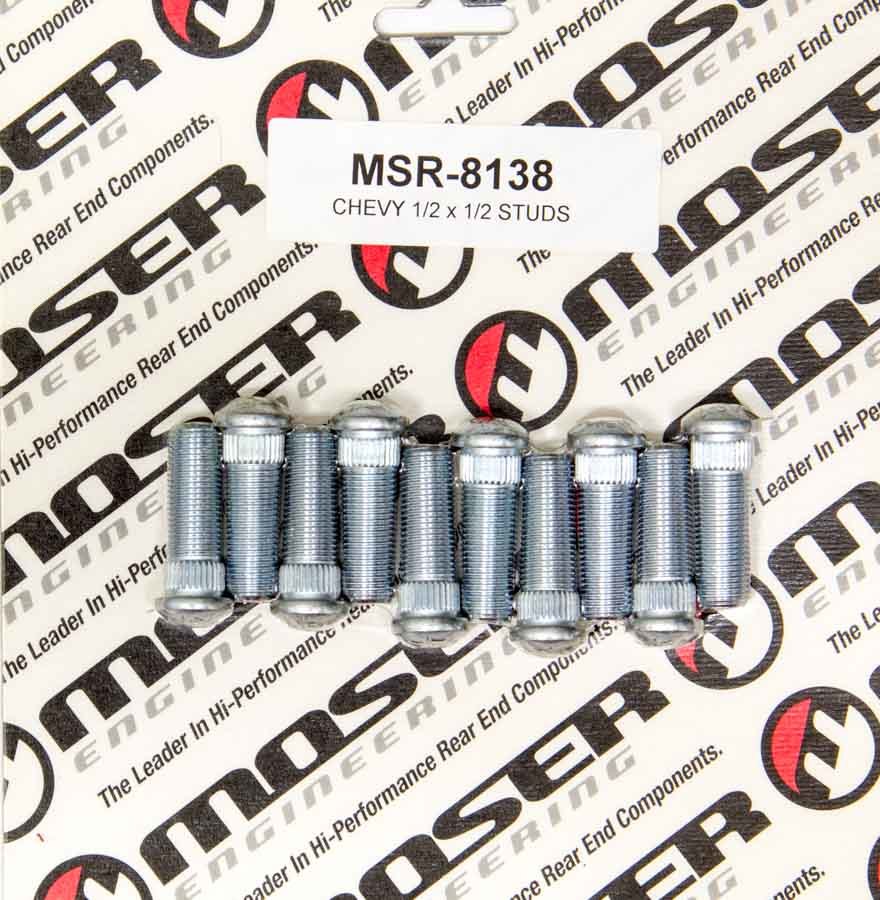 Moser Engineering 8138 - 1/2-20 x 1-1/2 Wheel Studs (10pk) .530 Knurl