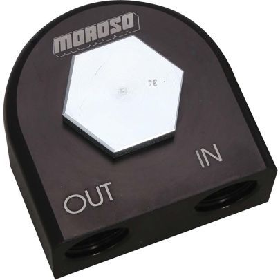Moroso 23703 - Chevrolet Big Block/Small Block Remote Oil Filter Adapter - 90 Degree - 13/16in-16 Thread Moroso 23703 - Chevrolet Big Block/Small Block Remote Oil Filter Adapter - 90 Degree - 13/16in-16 Thread