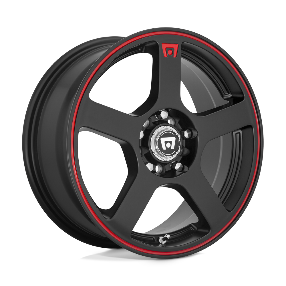 Motegi MR11667046740 - Mr116 Fs5 16X7 Matte Black Red Racing Stripe