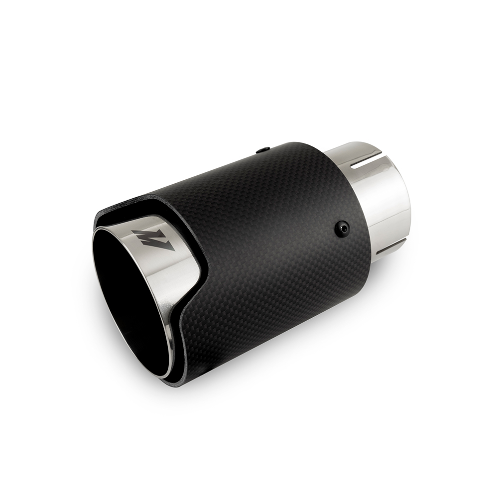 Mishimoto MMEXH-TIP-CFM25P - Carbon Fiber Muffler Tip 2.5in Inlet 3.5in Outlet M Polished