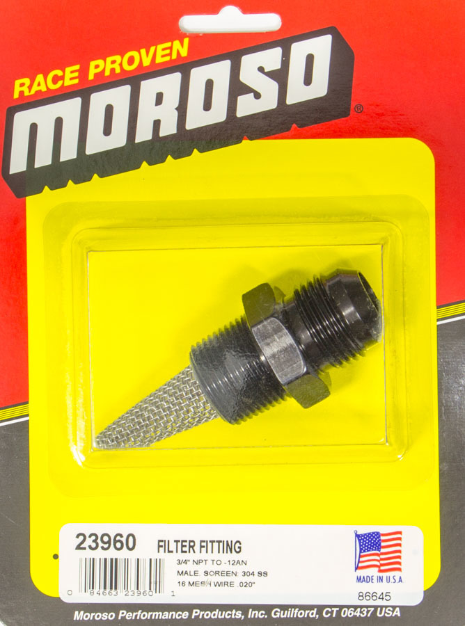 Moroso 23960 - Oil Filter Fitting 3/4in NPT to -12An Male - Single Moroso 23960 - Oil Filter Fitting 3/4in NPT to -12An Male - Single