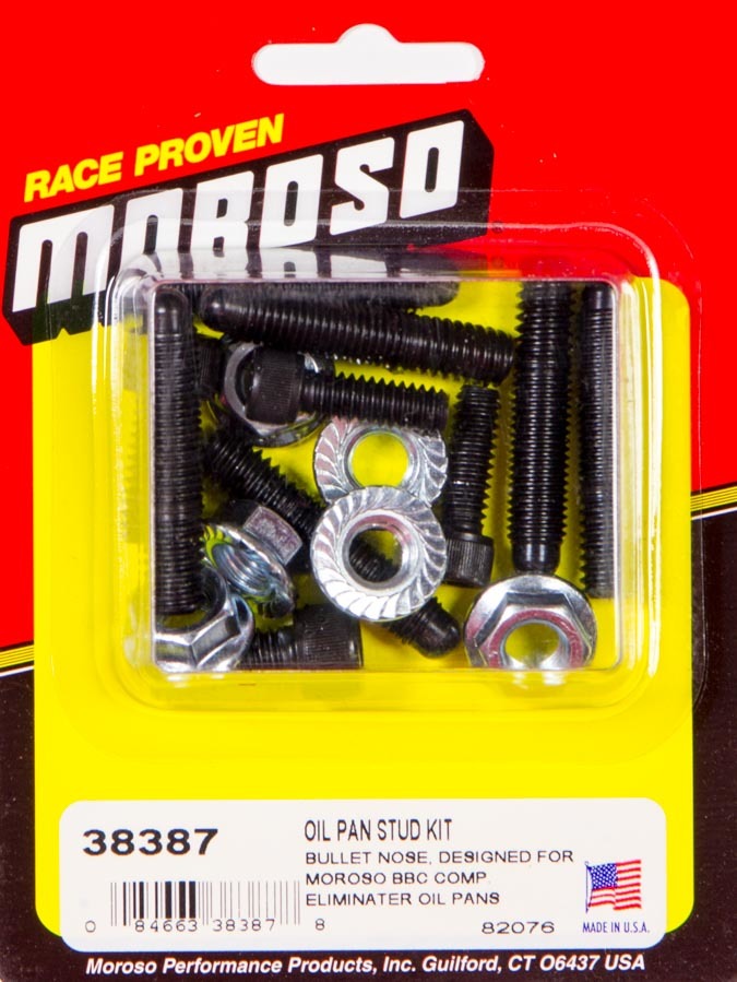 Moroso 38387 - Chevrolet Big Block Bullet Nose Oil Pan Stud Kit (Use w/Part No 21591/21592) Moroso 38387 - Chevrolet Big Block Bullet Nose Oil Pan Stud Kit (Use w/Part No 21591/21592)