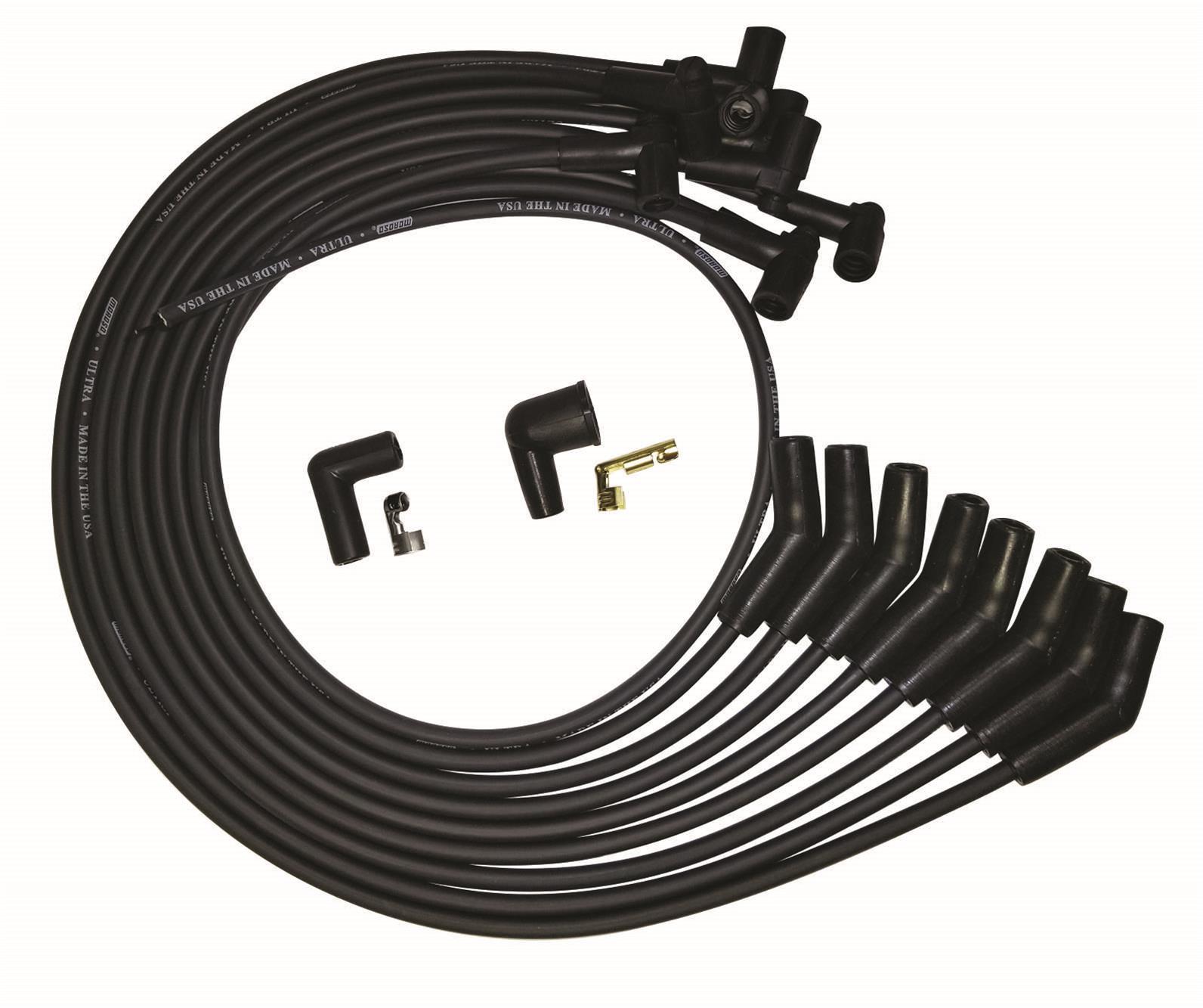 Moroso 51072 - SB Ford 351W 135 Plug HEI Unsleeved Ultra Spark Plug Wire Set - Black Moroso 51072 - SB Ford 351W 135 Plug HEI Unsleeved Ultra Spark Plug Wire Set - Black