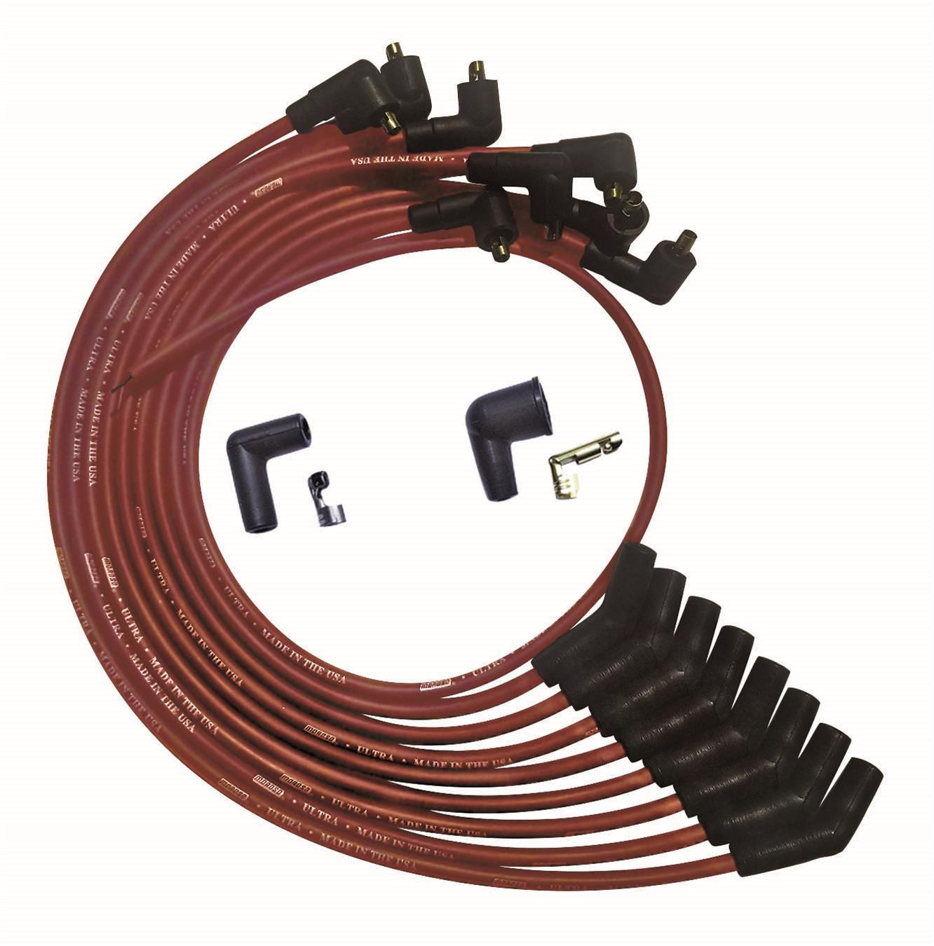 Moroso 52071 - Ford 260/289/302 135 Deg Spark Plug Boot Non-HEI Ultra Spark Plug Wire Set - Red Moroso 52071 - Ford 260/289/302 135 Deg Spark Plug Boot Non-HEI Ultra Spark Plug Wire Set - Red