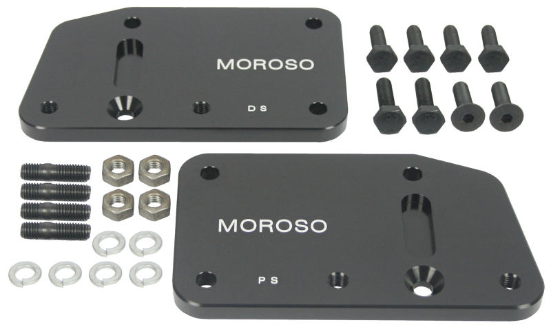 Moroso 62555 - GM LS-1 Motor Mount Adapter Plate w/Hardware - Steel - 2 Pack