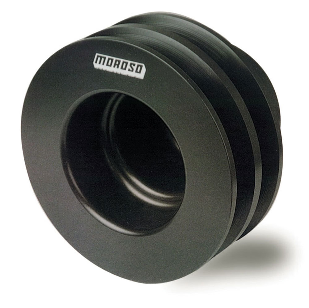 Moroso 64111 - Chevrolet Small Block (w/Long Pump) Crankshaft Pulley - Double Groove - Billet Aluminum Moroso 64111 - Chevrolet Small Block (w/Long Pump) Crankshaft Pulley - Double Groove - Billet Aluminum