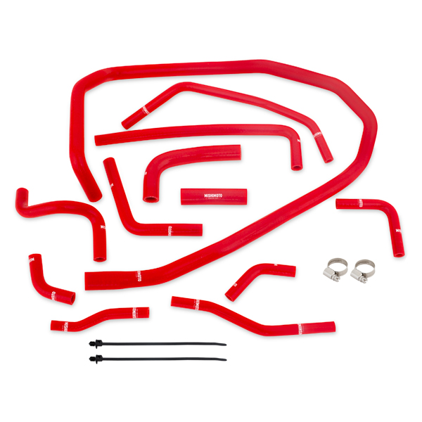 Mishimoto MMHOSE-WRX-15ANCRD - 2015 Subaru WRX Red Silicone Radiator Coolant Ancillary Hoses Kit Mishimoto MMHOSE-WRX-15ANCRD - 2015 Subaru WRX Red Silicone Radiator Coolant Ancillary Hoses Kit