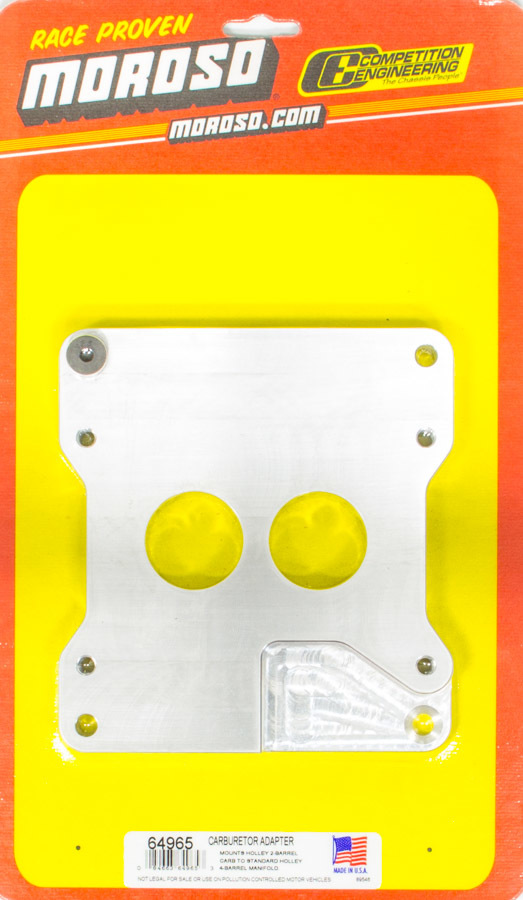 Moroso 64965 - 2300/2305 2BBL to 4150/4160 Carburetor Adapter - 3/4in - Billet Aluminum Moroso 64965 - 2300/2305 2BBL to 4150/4160 Carburetor Adapter - 3/4in - Billet Aluminum