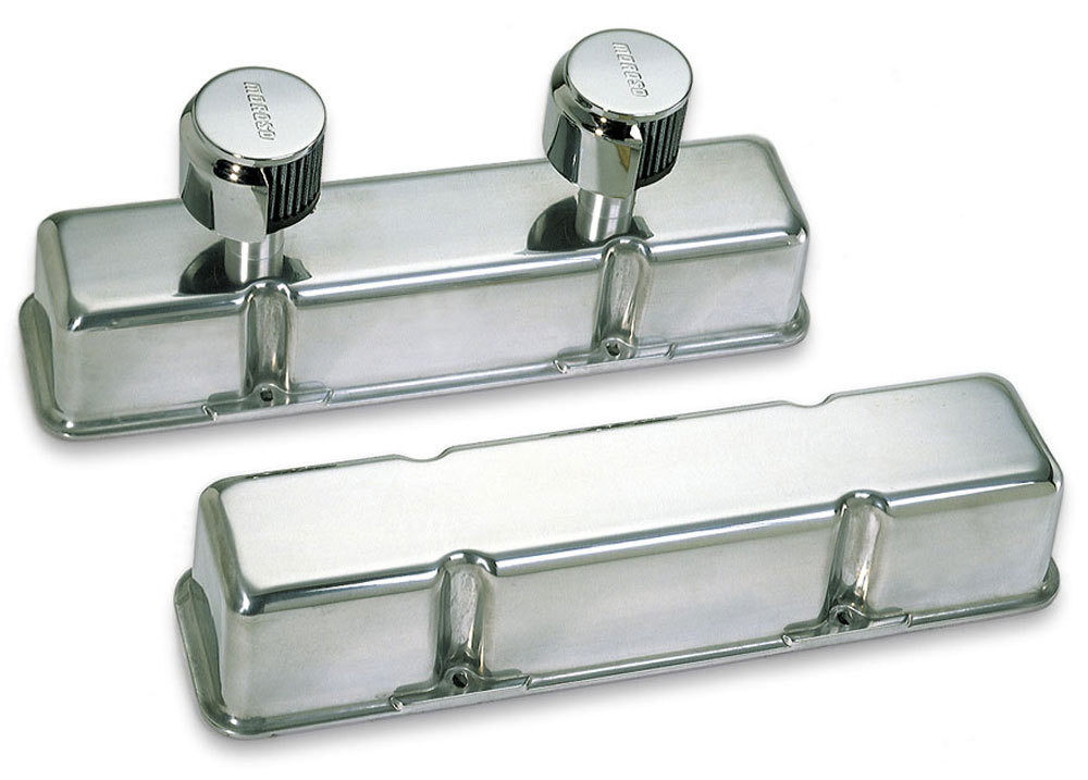 Moroso 68374 - Chevrolet Small Block Valve Cover - 1 Cover w/2 Breathers - No Logo - Polished Alum - Pair Moroso 68374 - Chevrolet Small Block Valve Cover - 1 Cover w/2 Breathers - No Logo - Polished Alum - Pair