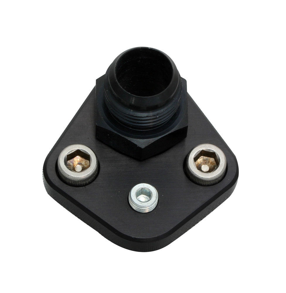Moroso 65398 - Chevrolet Big Block/Chrysler 273-440/Ford Fuel Pump Block-Off Plate w/Fitting - Billet Alum
