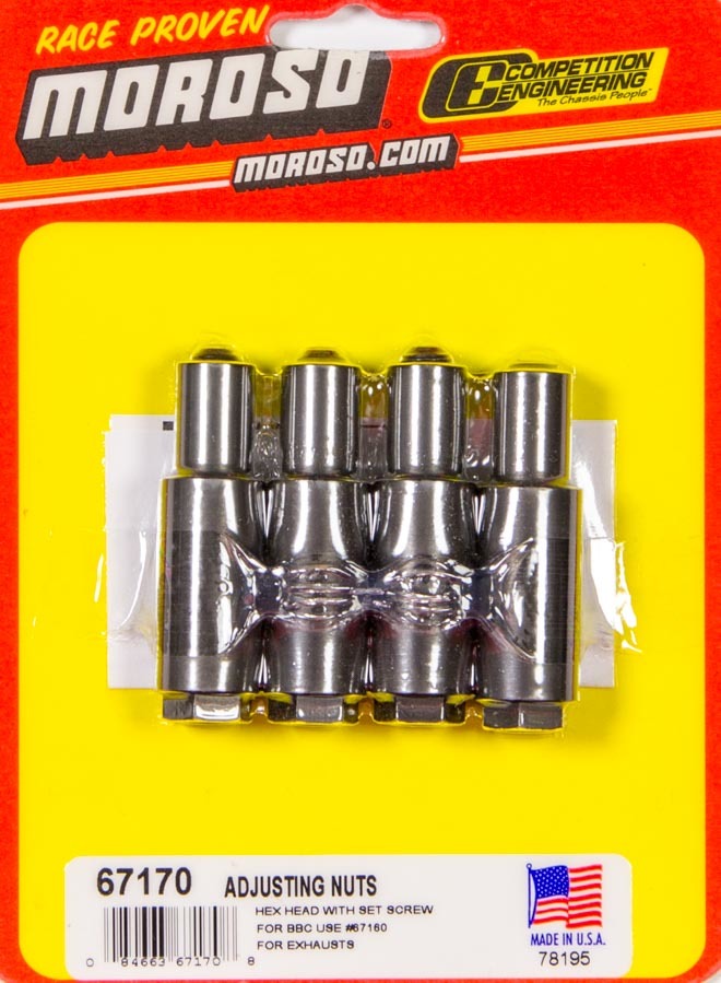 Moroso 67170 - Chevrolet Big Block Stud Girdle Hex Head Adjusting Nut - 7/16in (Use w/Part No 67295)- 4 Pack Moroso 67170 - Chevrolet Big Block Stud Girdle Hex Head Adjusting Nut - 7/16in (Use w/Part No 67295)- 4 Pack