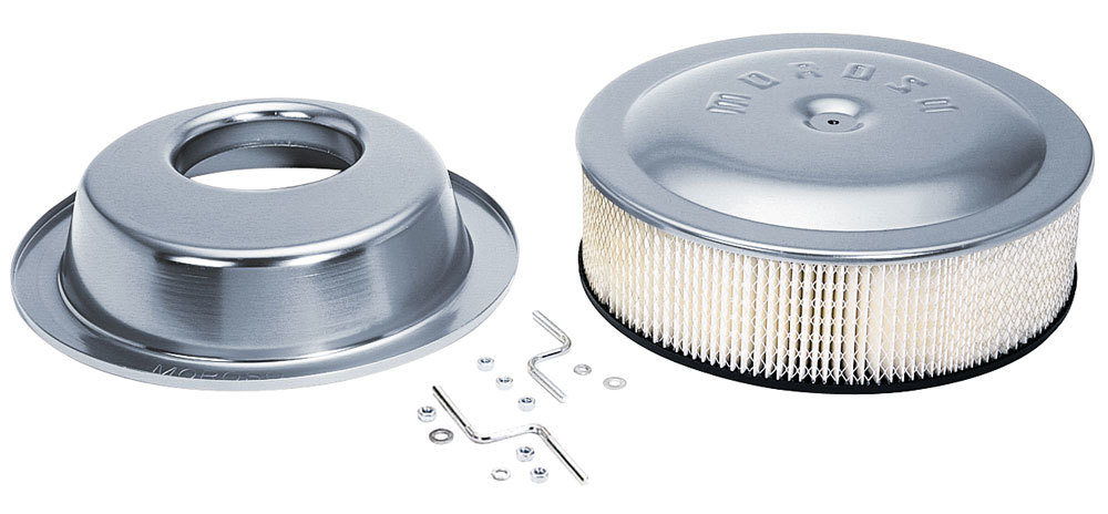 Moroso 65928 - Racing Air Cleaner - 16in x 4in Filter - Offset - Raised Bottom - Clear Powder Coat Moroso 65928 - Racing Air Cleaner - 16in x 4in Filter - Offset - Raised Bottom - Clear Powder Coat