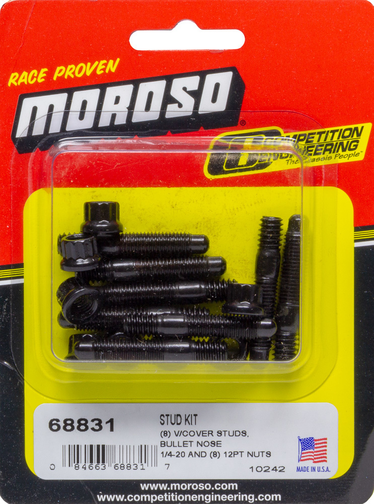 Moroso 68831 - Bullet Nose Valve Cover Stud Kit - 1/4in-20 x 1.5in - 12 Point - 8 Pack Moroso 68831 - Bullet Nose Valve Cover Stud Kit - 1/4in-20 x 1.5in - 12 Point - 8 Pack