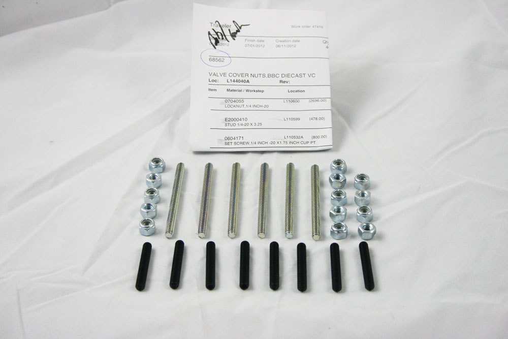 Moroso 68562 - Chevrolet Big Block (w/Cast Valve Cover) Valve Cover Hex Head Nuts - Zinc Finish
