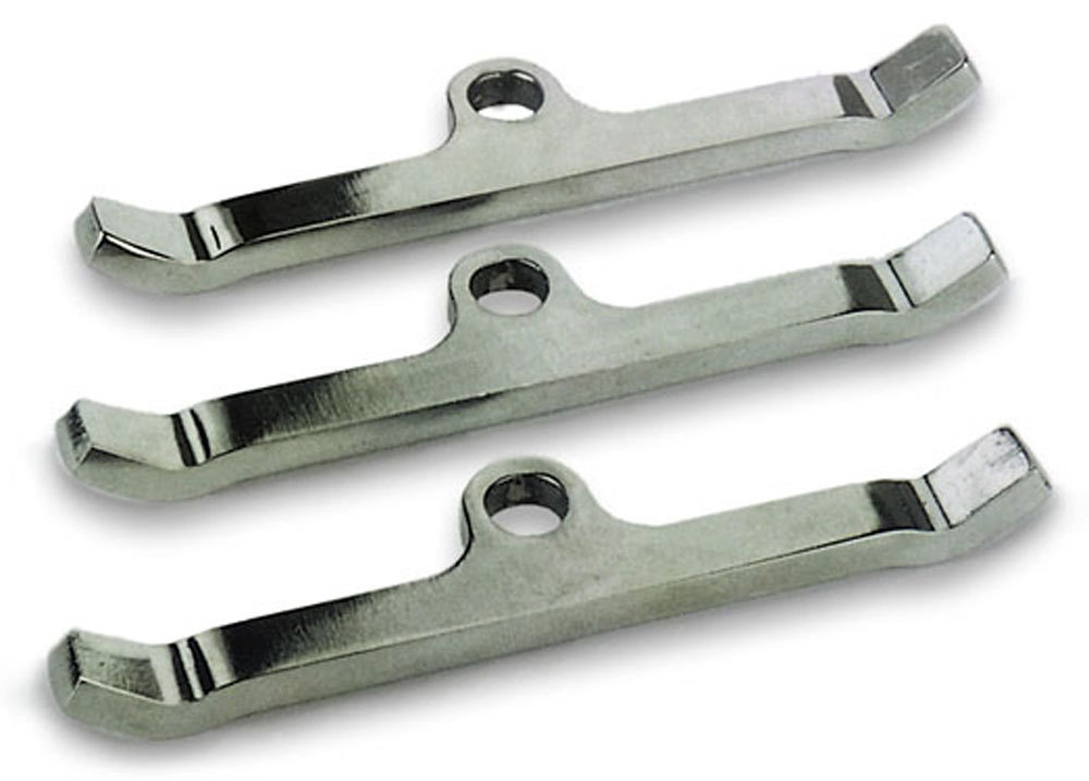 Moroso 68512 - Mopar Valve Cover Hold Downs - Steel - Chrome Plated - Set of 3