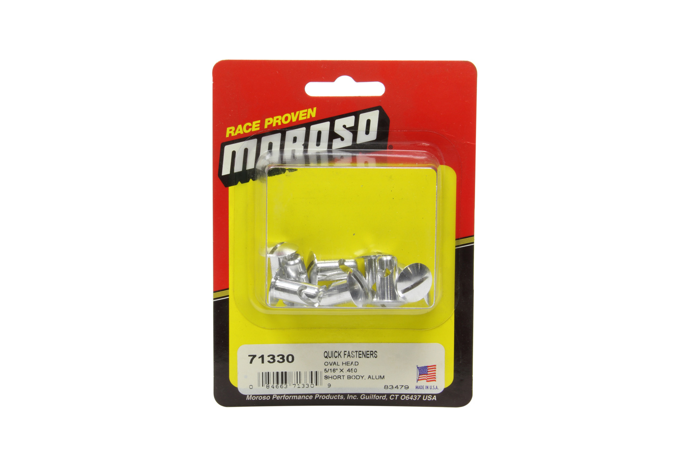 Moroso 71330 - Quick Fastener - Oval Head - 5/16in x .450in - Aluminum - 10 Pack Moroso 71330 - Quick Fastener - Oval Head - 5/16in x .450in - Aluminum - 10 Pack