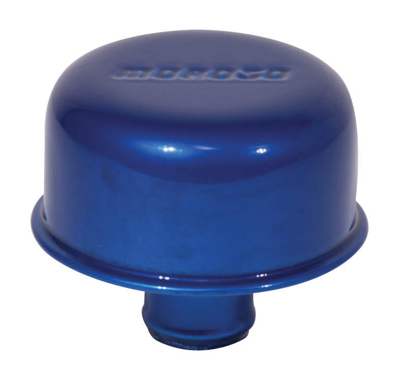 Moroso 68717 - Valve Cover Breather - 1.22in Diameter - One Piece Push-In Type - Blue Powder Coat