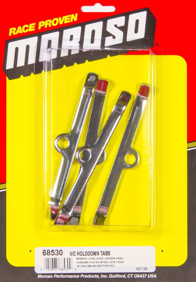 Moroso 68530 - Pontiac Valve Cover Hold Downs - Steel - Chrome Plated - Set of 4 Moroso 68530 - Pontiac Valve Cover Hold Downs - Steel - Chrome Plated - Set of 4