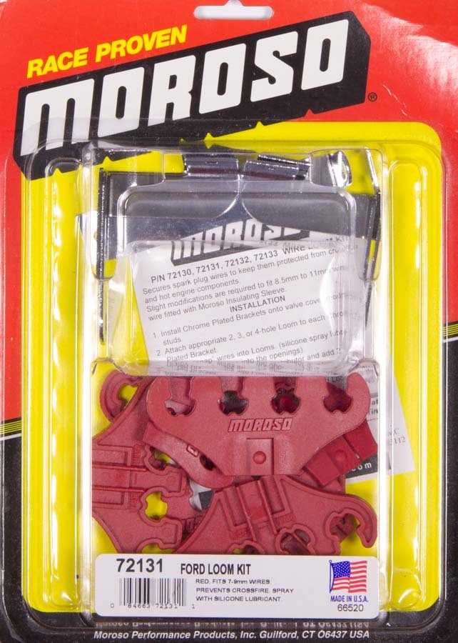 Moroso 72131 - Ford Small Block Ignition Wire Loom Kit - 7-9mm - Red