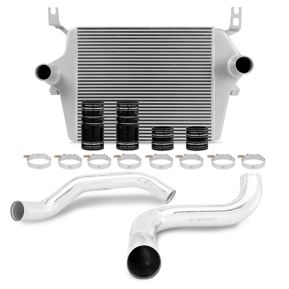 Mishimoto MMINT-F2D-99KSLP - 99-03 Ford 7.3L Powerstroke PSD Silver Intercooler Kit w/ Polished Pipes Mishimoto MMINT-F2D-99KSLP - 99-03 Ford 7.3L Powerstroke PSD Silver Intercooler Kit w/ Polished Pipes
