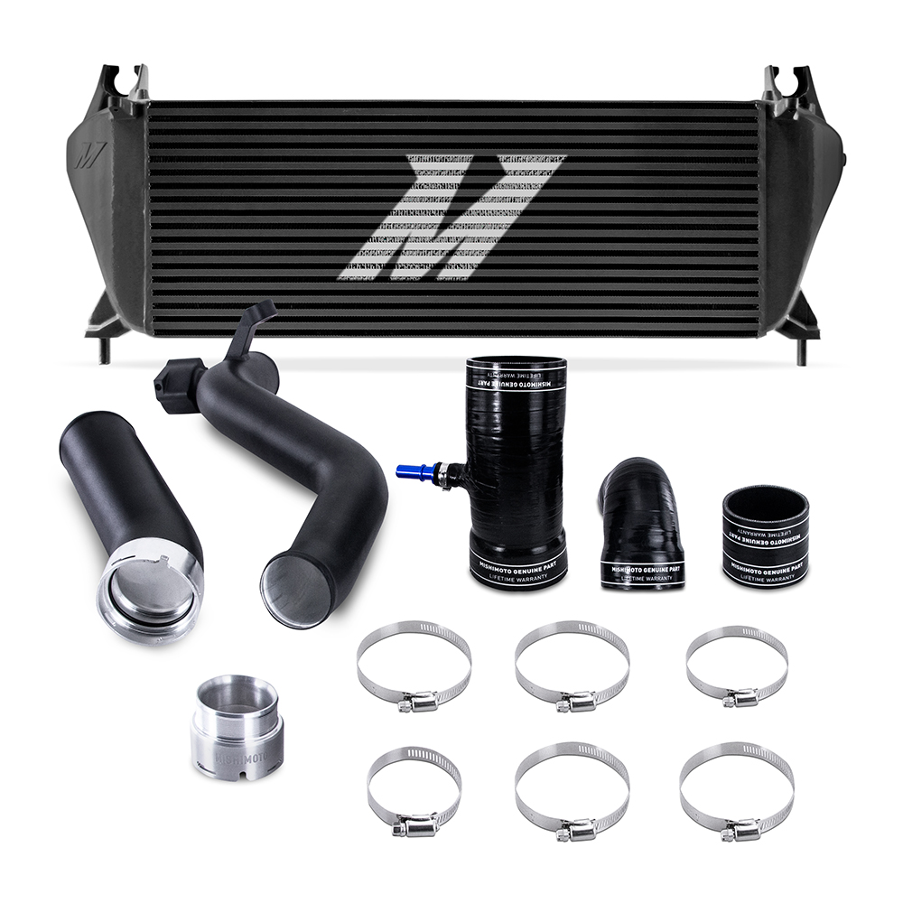 Mishimoto MMINT-RGR-19KBKBK - 19+ Ford Ranger 2.3L EcoBoost Intercooler Kit - Black + MWBK Pipes