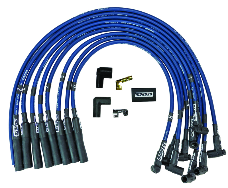 Moroso 73668 - Chevrolet Big Block Ignition Wire Set - Ultra 40 - Unsleeved - HEI - Over Valve - Blue Moroso 73668 - Chevrolet Big Block Ignition Wire Set - Ultra 40 - Unsleeved - HEI - Over Valve - Blue