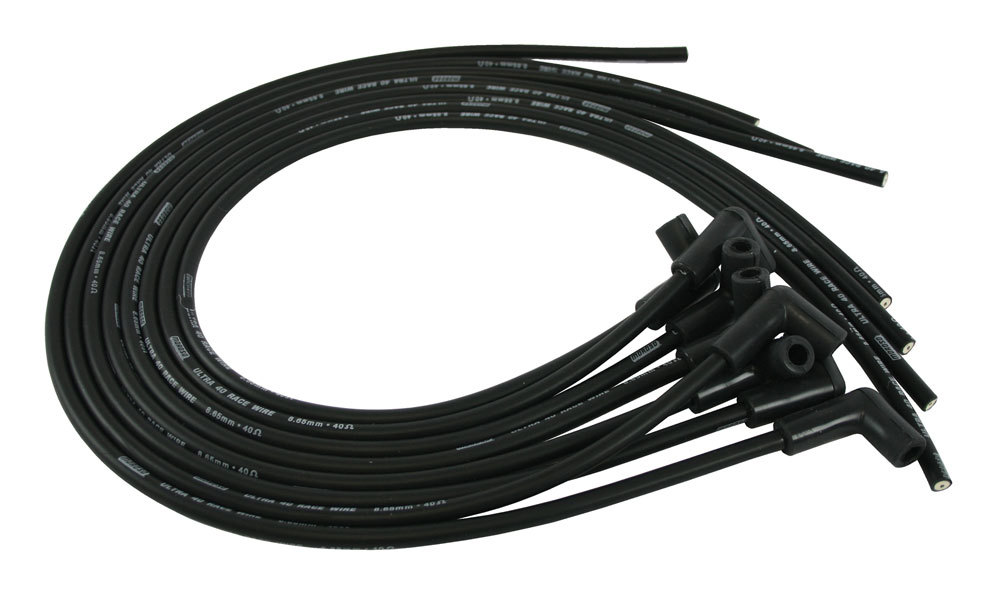 Moroso 73814 - Universal Ignition Wire Set - Ultra 40 - Unsleeved - 90 Degree - Black