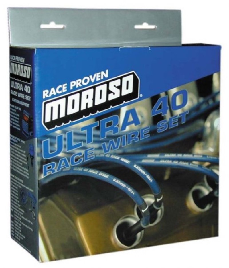 Moroso 73718 - Ford 289-302 Ignition Wire Set - Ultra 40 - Unsleeved - HEI - Under Header - Black